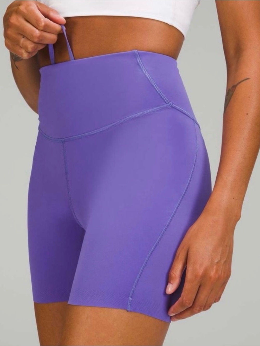 High-Rise Purple Women's Lululemon 8โ Biker Yoga Shorts